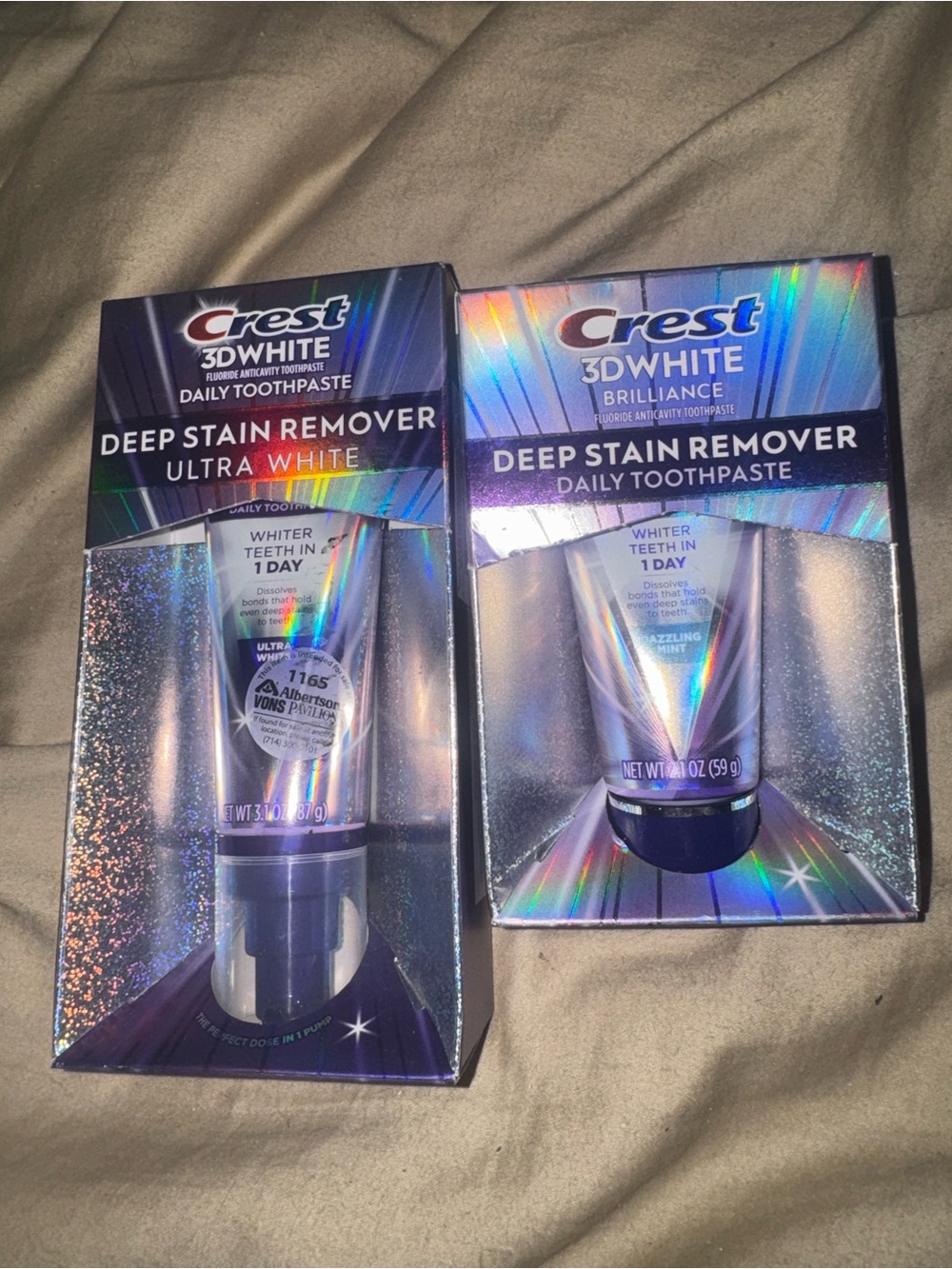 Crest 3D White Deep Stain Remover Toothpaste - Holographic Purple Packaging